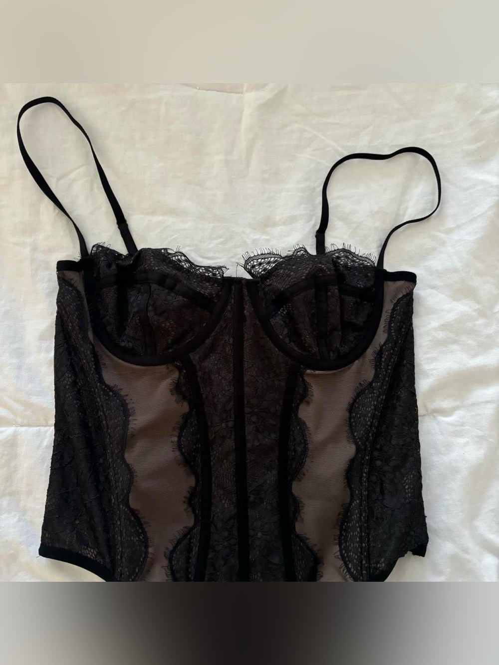 Urban Outfitters Black Lace Bustier Corset Top